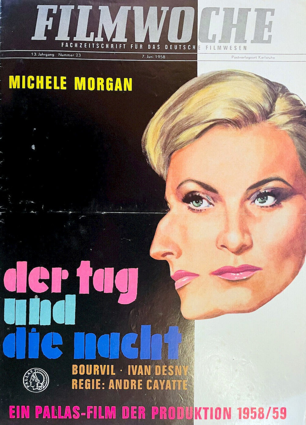 Filmwoche Revista Alemania 1958-23 Michele Morgan Ivan Desny Edición original