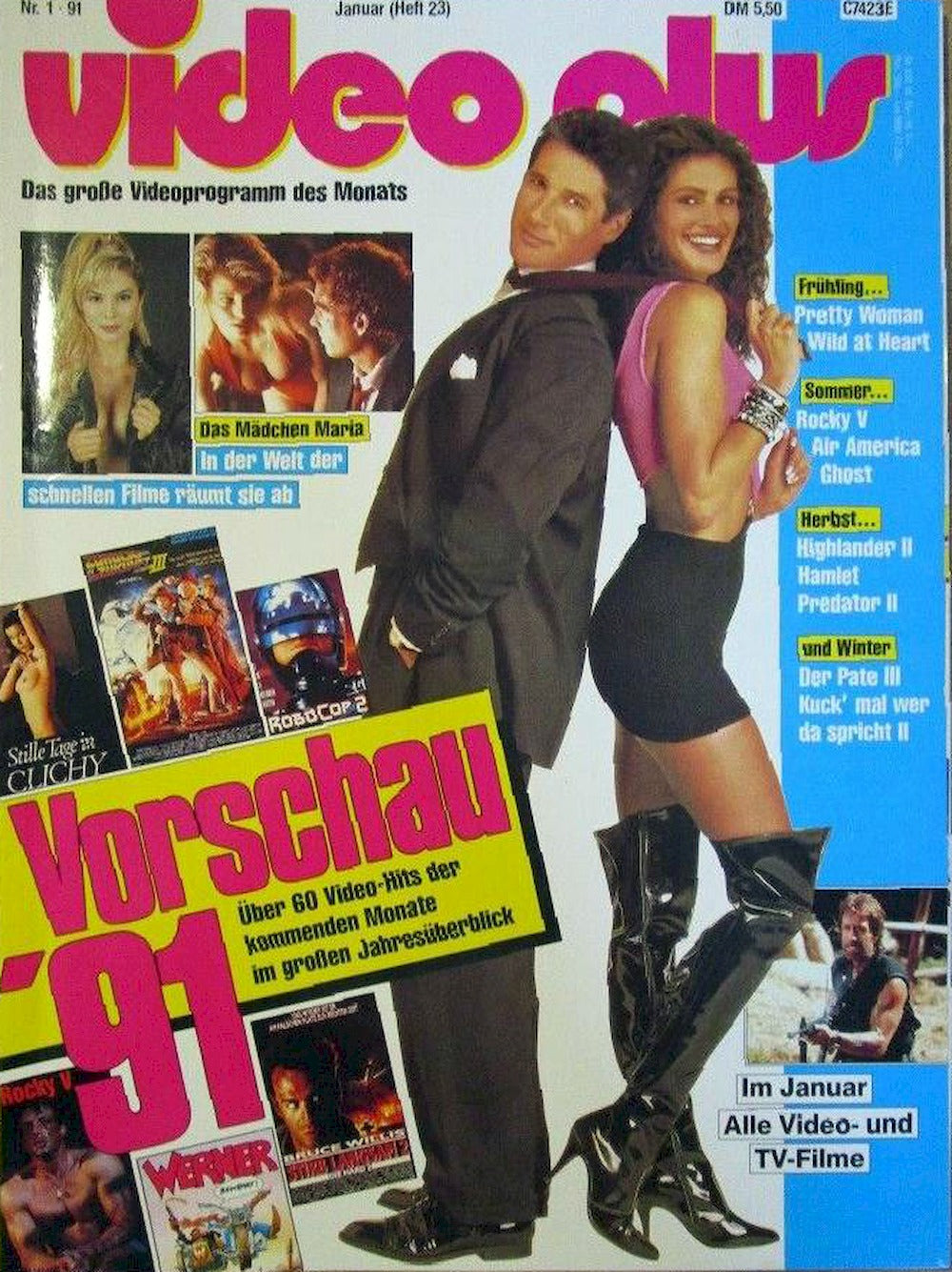 Video Plus Magazine Germany 1991-01 – Julia Roberts Richard Gere – Original Print Issue
