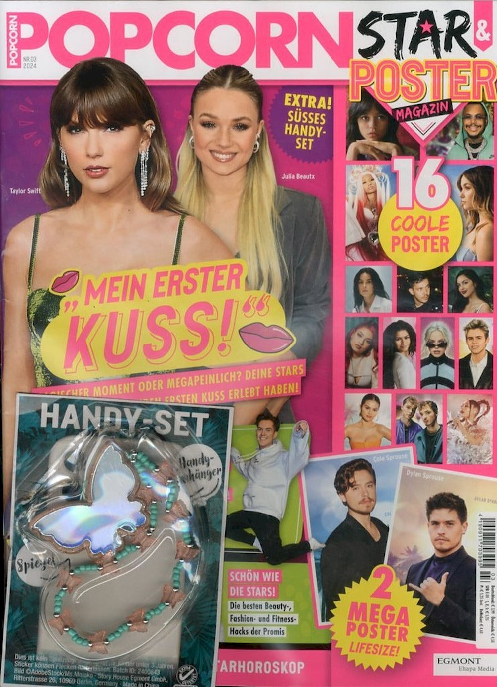 Popcorn Magasin Tyskland 2024-03 Taylor Swift Dylan Cole Sprouse Originalutgåva