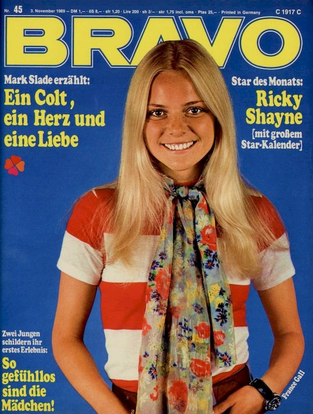 Bravo Magazin Deutschland 1969-45 France Gall Ricky Shayne Mark Slade