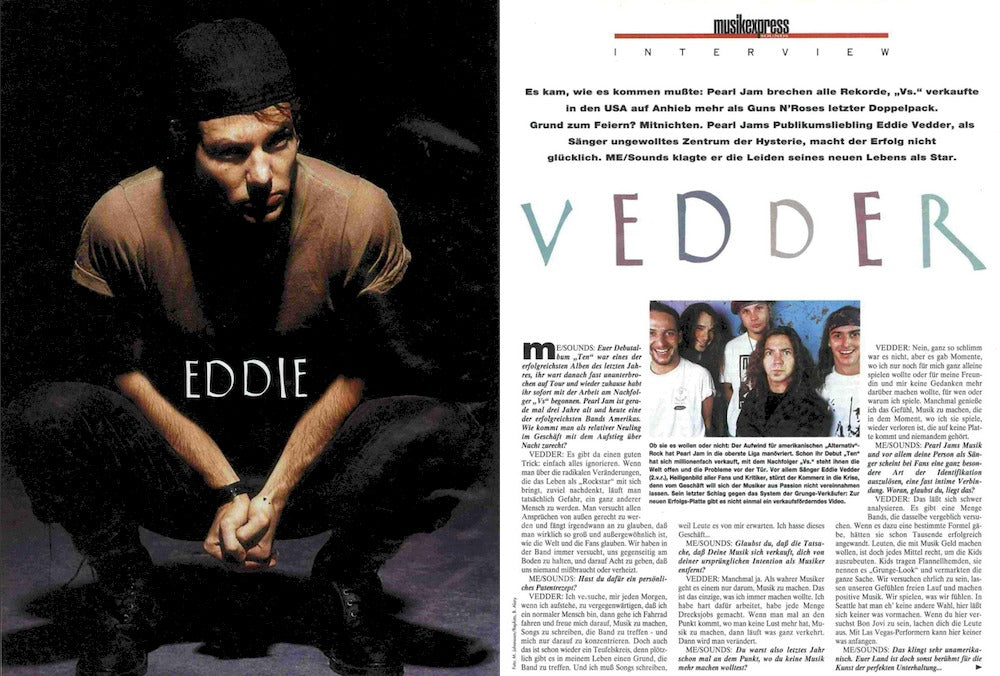 Musikexpress Magazin Deutschland 1994-01 Fanta 4 Ärzte Jimi Hendrix Eddie Vedder Pearl Jam