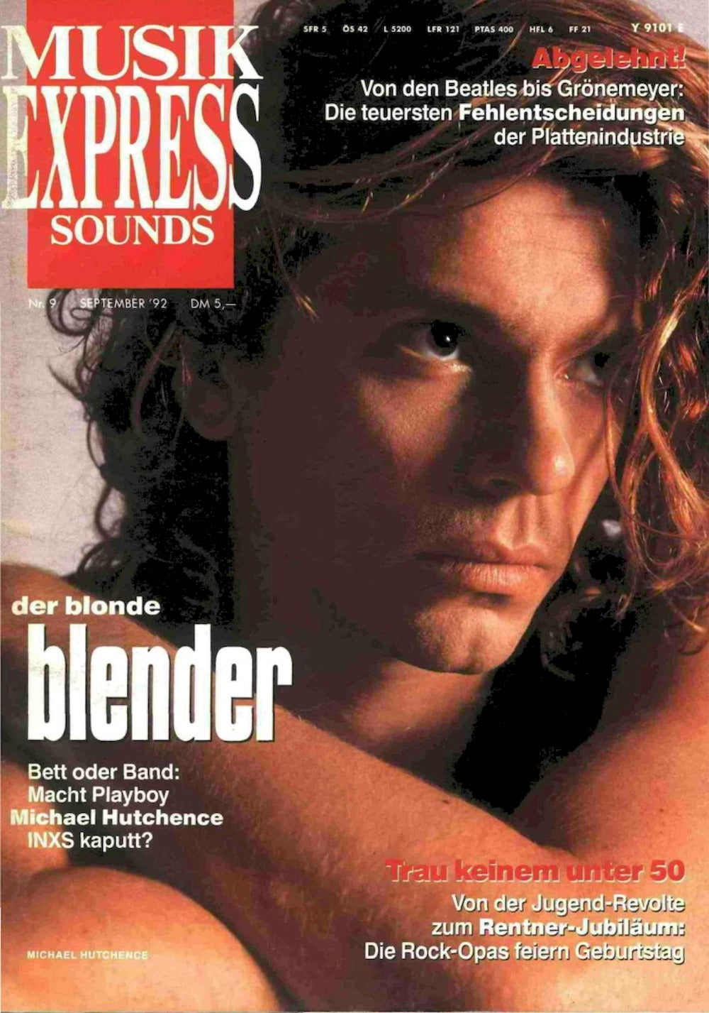 Musikexpress Magazin Deutschland 1992-09 Michael Hutchence Inxs