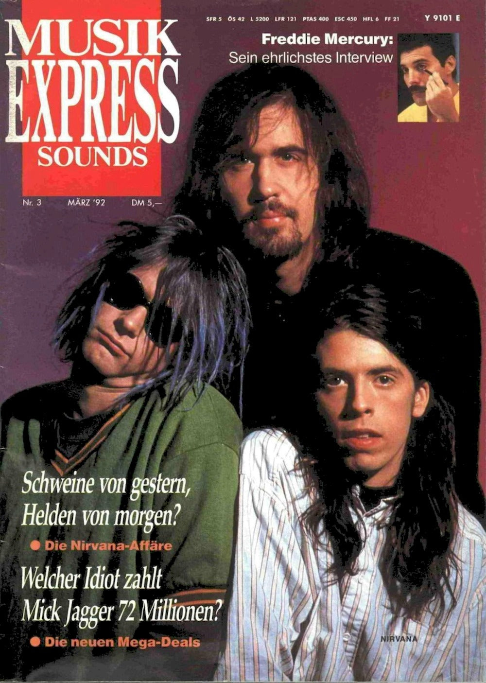 Musikexpress Magazin Deutschland 1992-03 Nirvana Freddie Mercury Mick Jagger