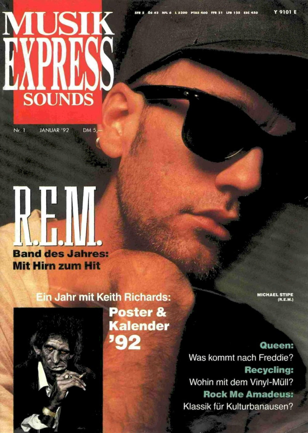Musikexpress Magazin Deutschland 1992-01 REM Keith Richards Queen