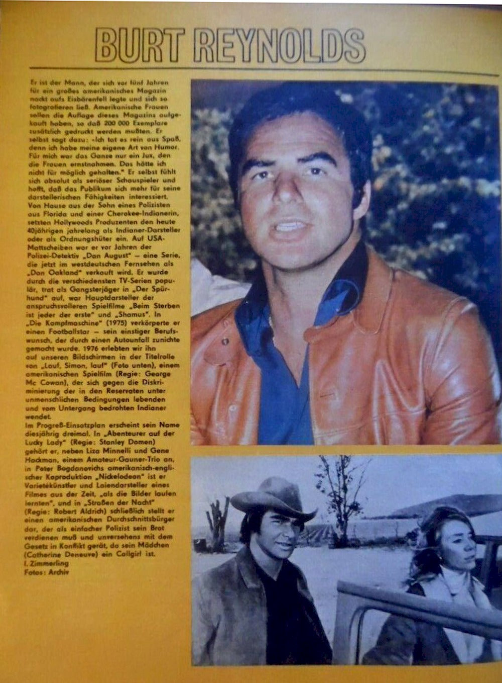 Filmspiegel Magazin Deutschland 1978-06 Mireille Darc Dieter Mann Burt Reynolds Louis De Funès