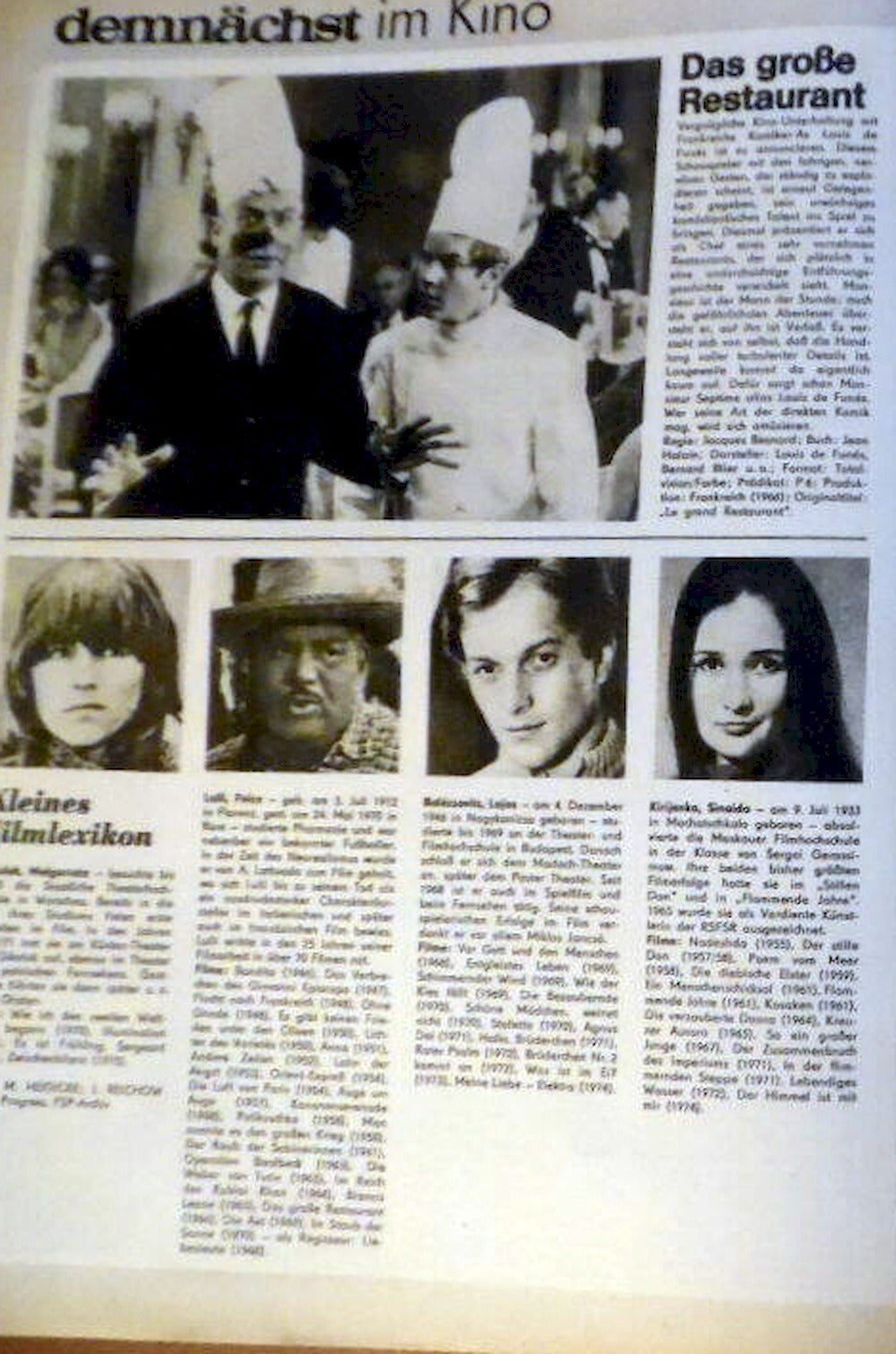 Filmspiegel Magazine Germany 1976 Karin Schröder Louis De Funes Dieter Mann Asta Nielsen Original Print Issue