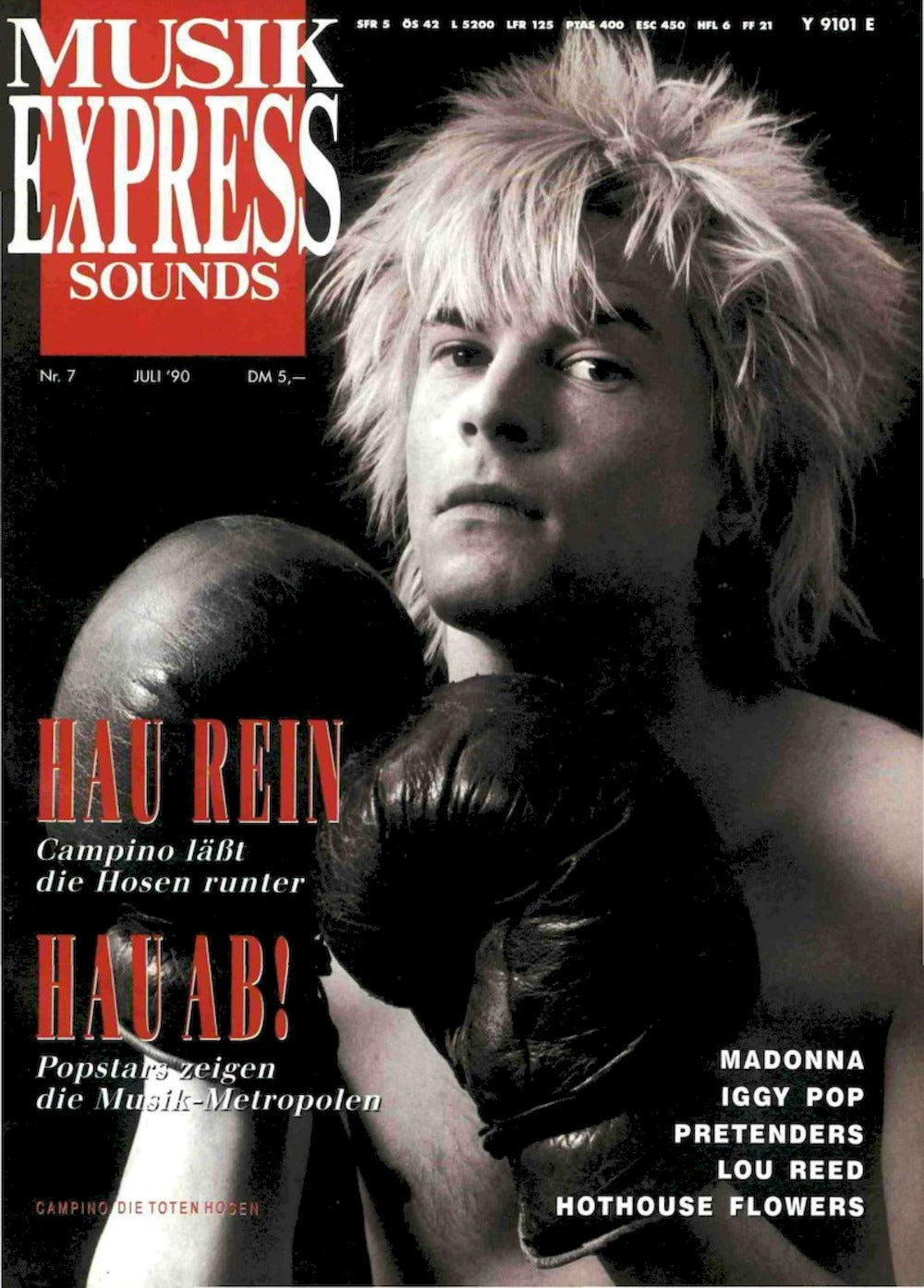 Musikexpress Magazin Deutschland 1990-07 Campino Madonna Iggy Pop Pretenders Lou Reed