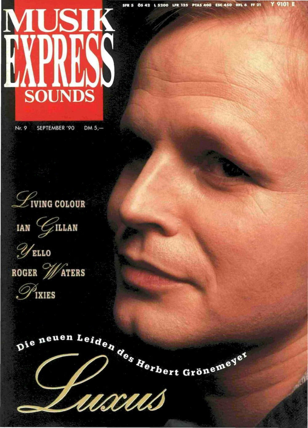 Musikexpress Magazin Deutschland 1990-09 Herbert Grönemeyer Living Colour Ian Gillan