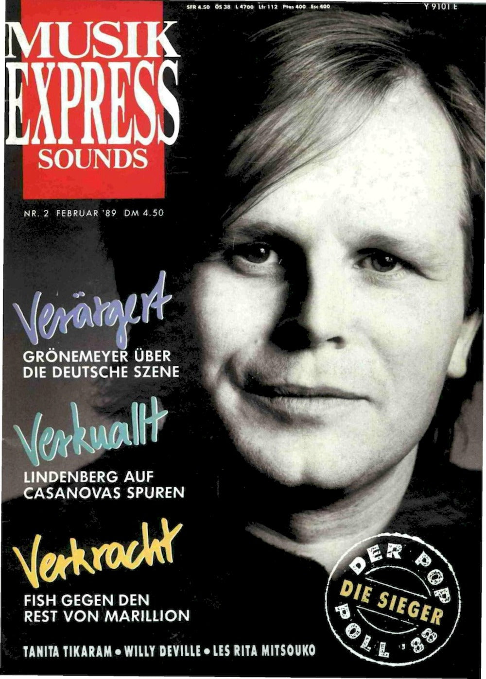 Musikexpress Magazin Deutschland 1989-02 Grönemeyer Lindenberg Marillion Tanita Tikaram