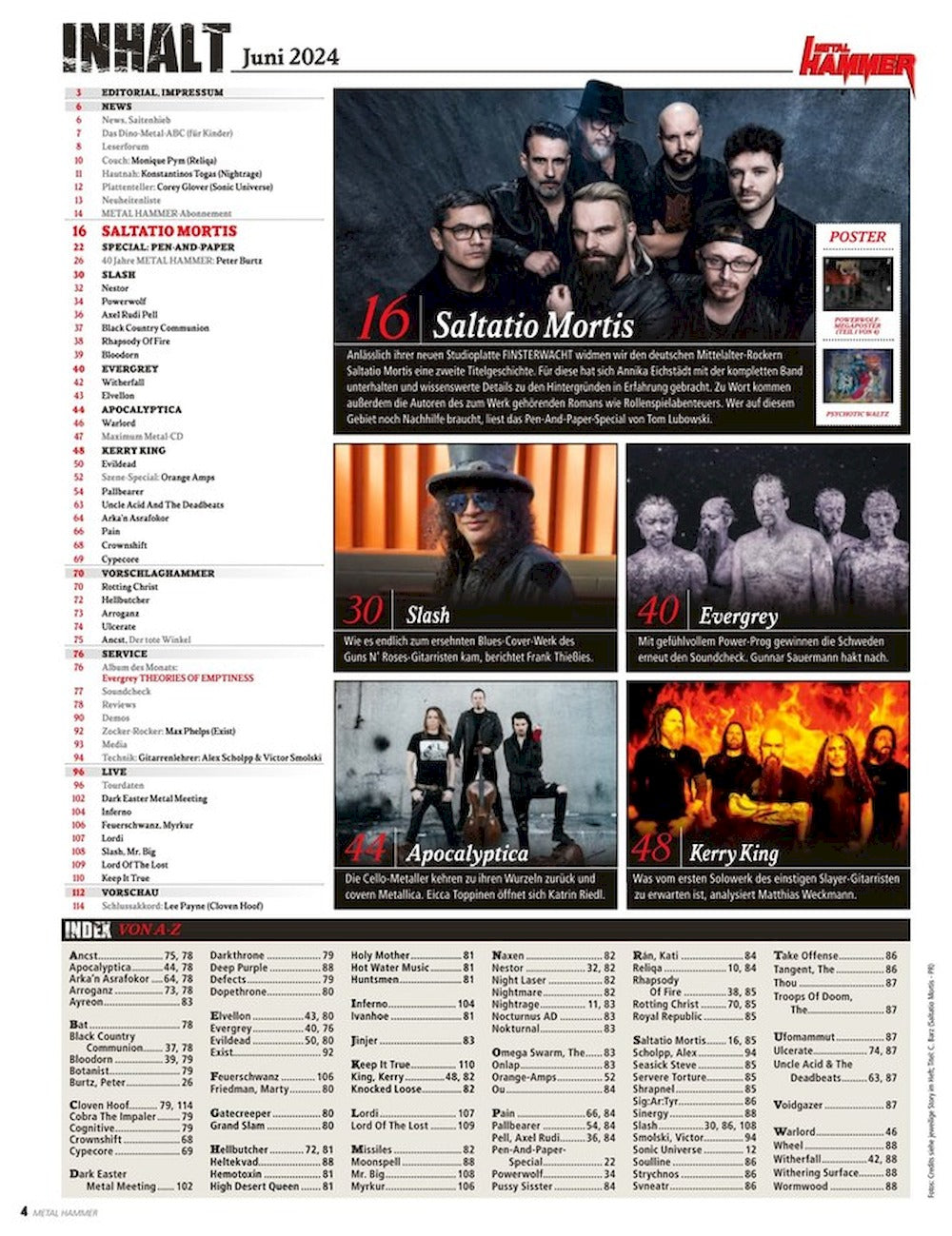 Metal Hammer Magazin Deutschland 2024-06 Saltatio Mortis Powerwolf Peter Burtz