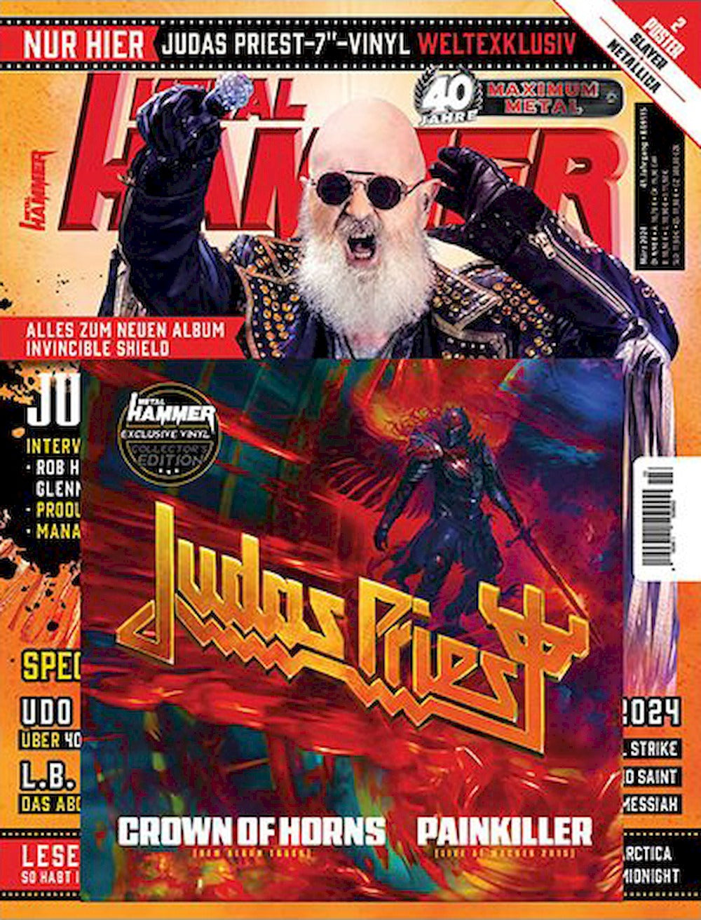 Metal Hammer Magasin Tyskland 2024-03 Judas Priest + 7 Vinyl-Single