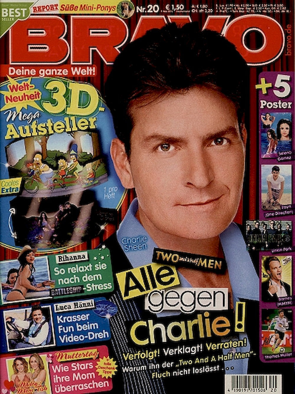 Bravo Magazin Deutschland 2012-20 Charlie Sheen