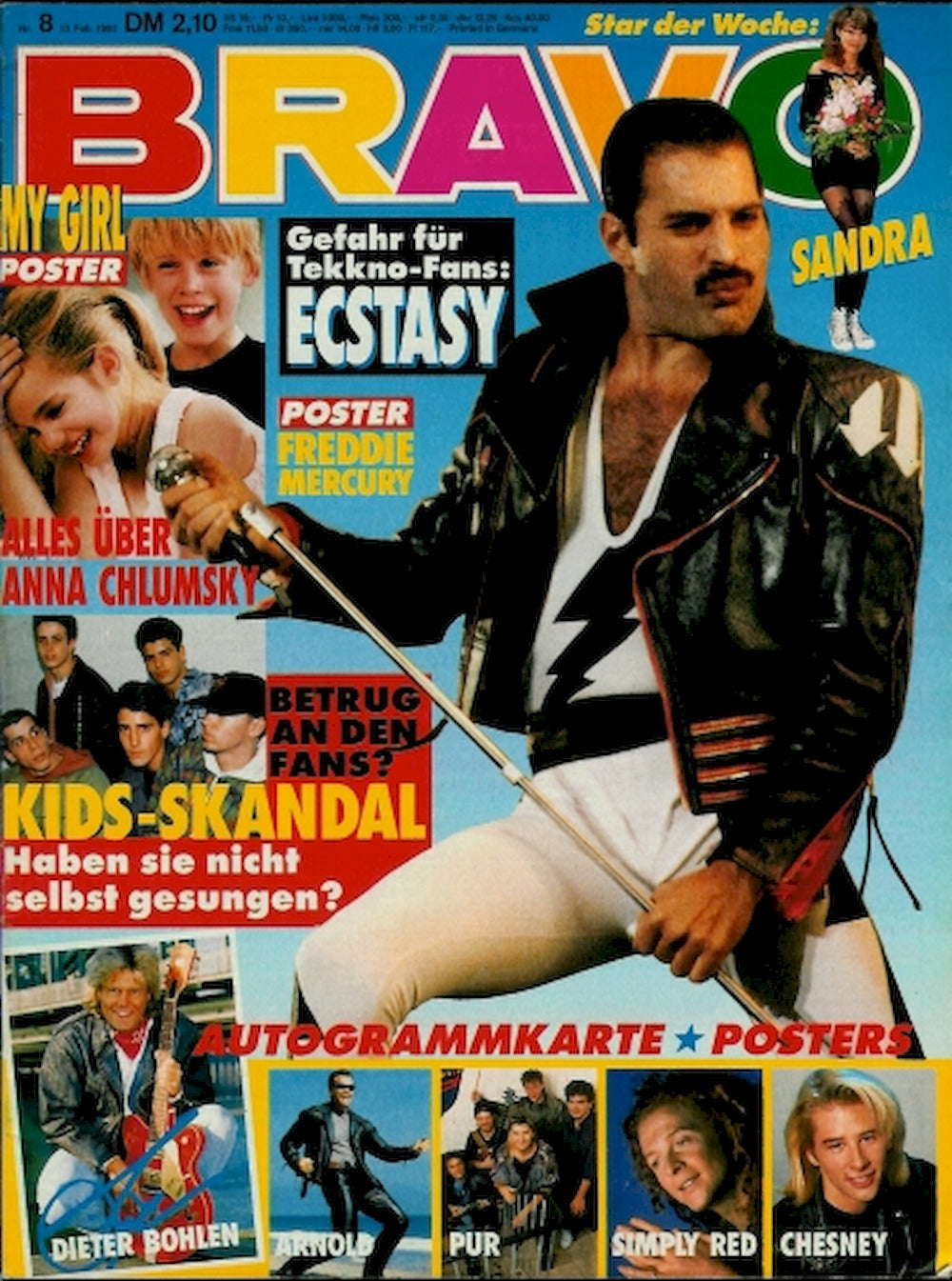 Bravo Magazin Deutschland 1992-08 Freddie Mercury Sandra Cretu