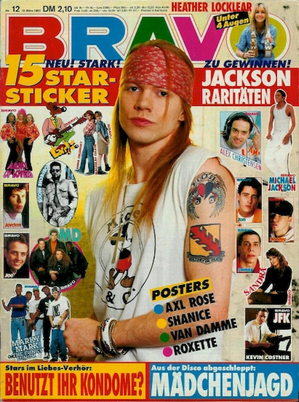 Bravo Magazin Deutschland 1992-12 Axl Rose Heather Locklear