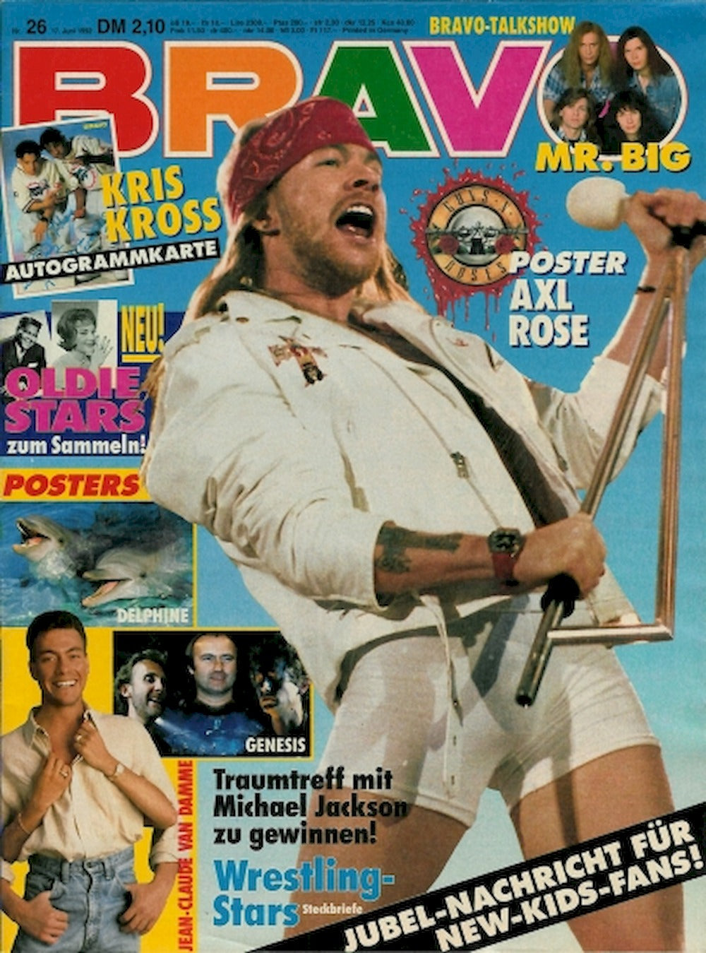 Bravo Magazin Deutschland 1992-26 Axl Rose Mr. Big Kris Kross