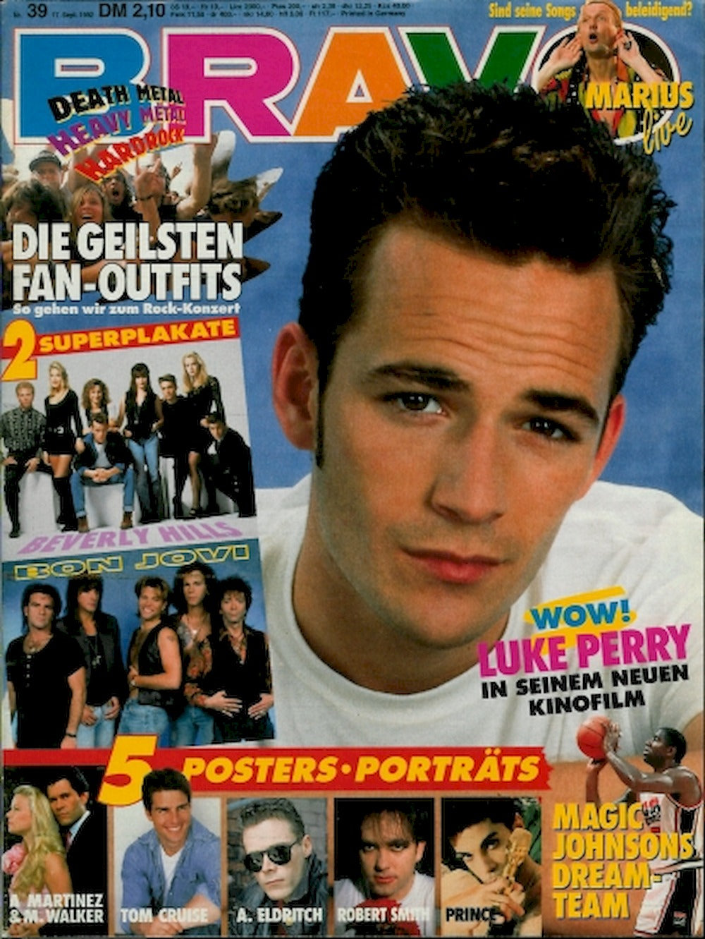 Bravo Magazin Deutschland 1992-39 Luke Perry Bon Jovi