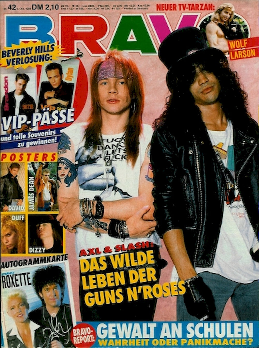 Bravo Magazin Deutschland 1992-42 Axl Rose Slash Roxette