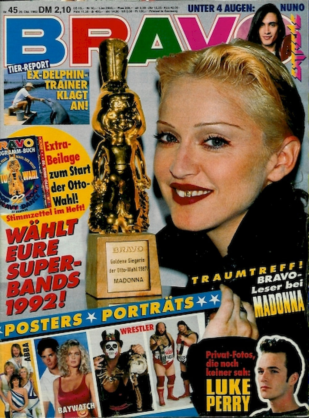 Bravo Magazin Deutschland 1992-45 Madonna Luke Perry Nuno Bettencourt