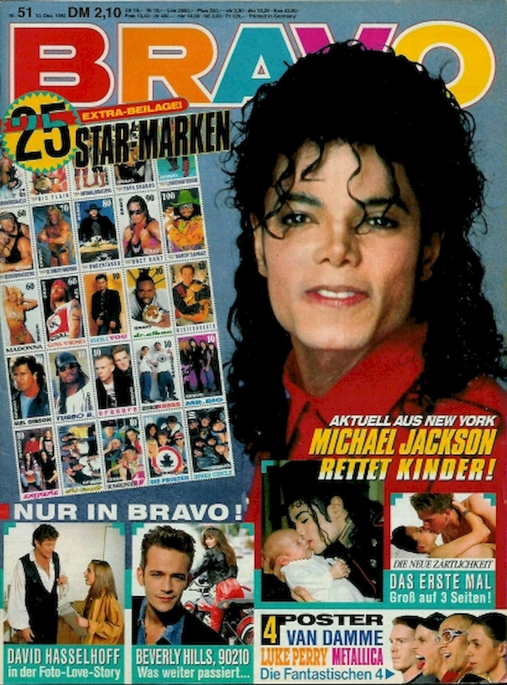 Bravo Magazin Deutschland 1992-51 Michael Jackson David Hasselhoff