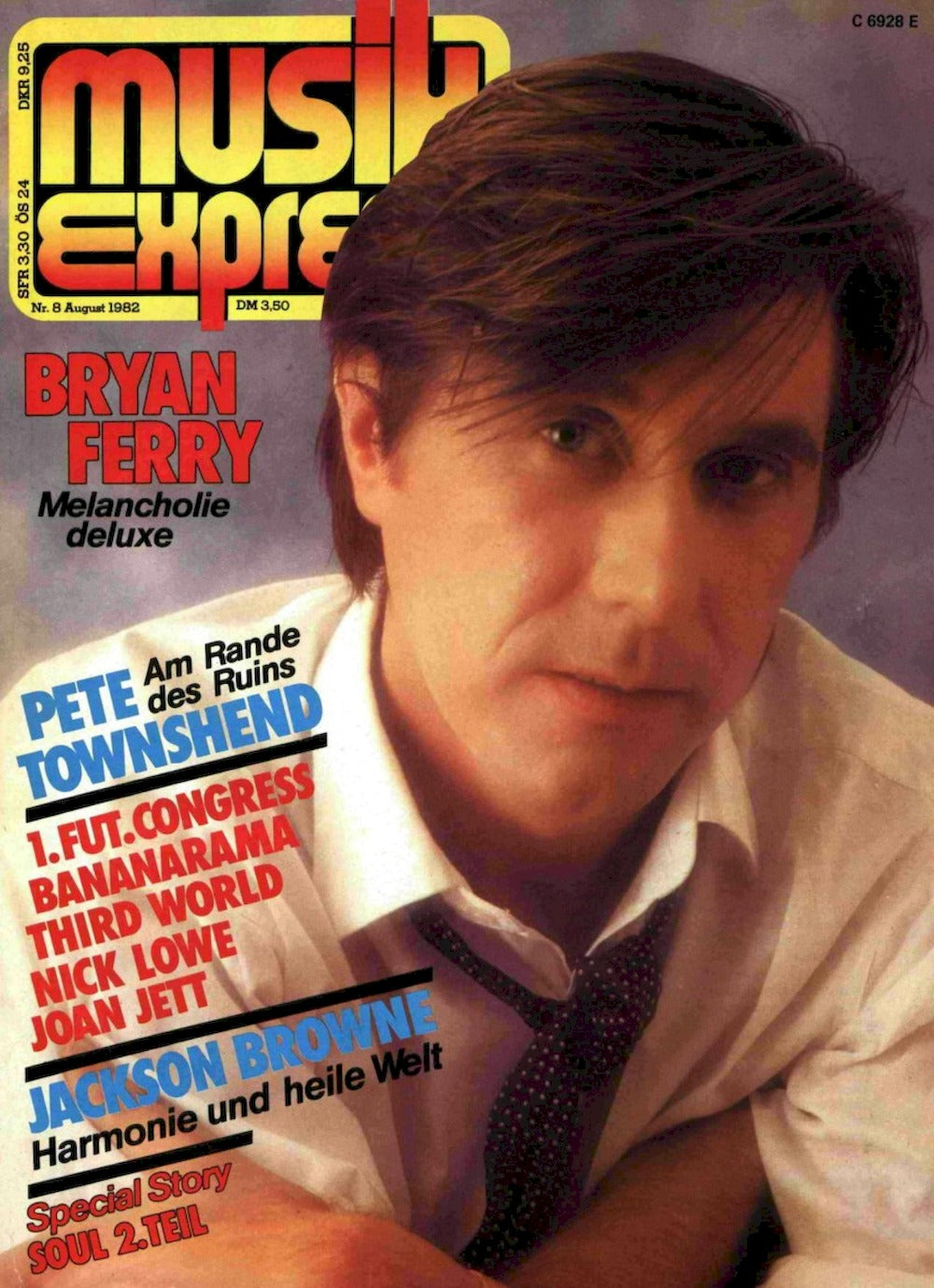Musikexpress Sounds Magazin Deutschland 1982-08 Bryan Ferry Pete Townshend Bananarama Nick Lowe Joan Jett