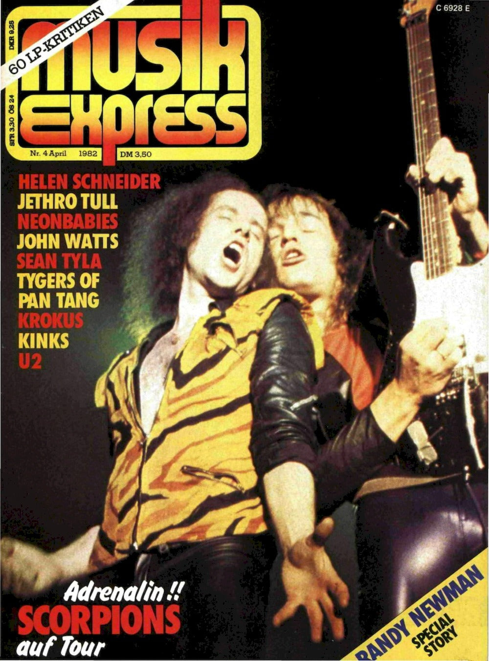 Musikexpress Magazin Deutschland 1982-04 Scorpions Randy Newman H. Schneider Jethro Tull U2