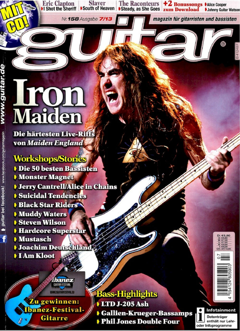 Guitar Magazin Deutschland 2013-07 Iron Maiden Alice In Chains Vic Zino