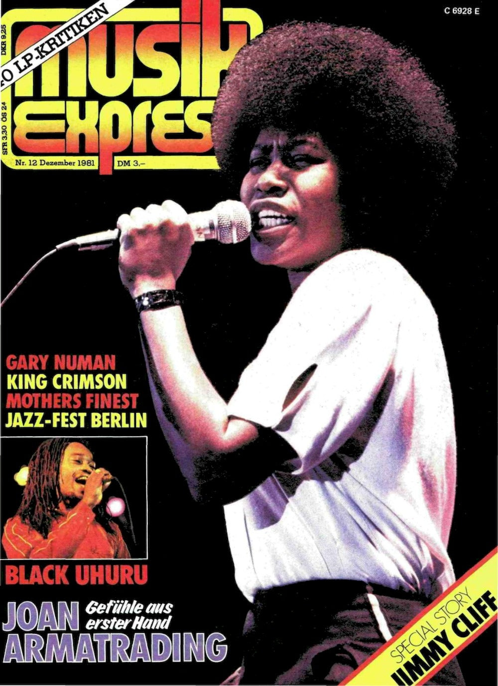 Musikexpress Sounds Magazin Deutschland 1981-12 Joan Armatrading Jimmy Cliff Black Uhuru Gary Numan