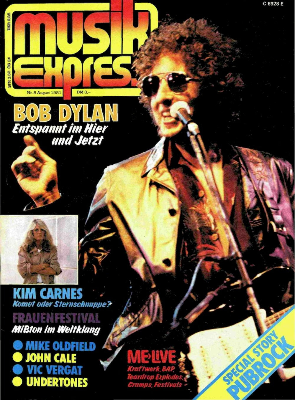 Musikexpress Magazin Deutschland 1981-08 Bob Dylan Mike Oldfield Kim Carnes John Cale Undertones