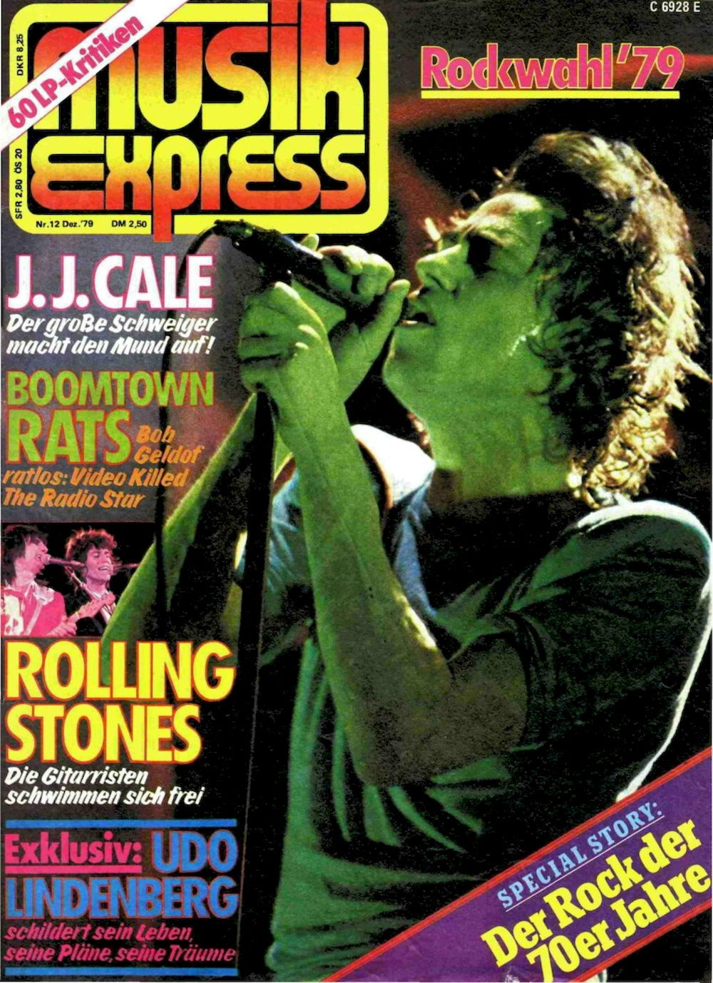 Musikexpress Magazin Deutschland 1979-12 Bob Geldof J.J. Cale Rolling Stones Udo Lindenberg