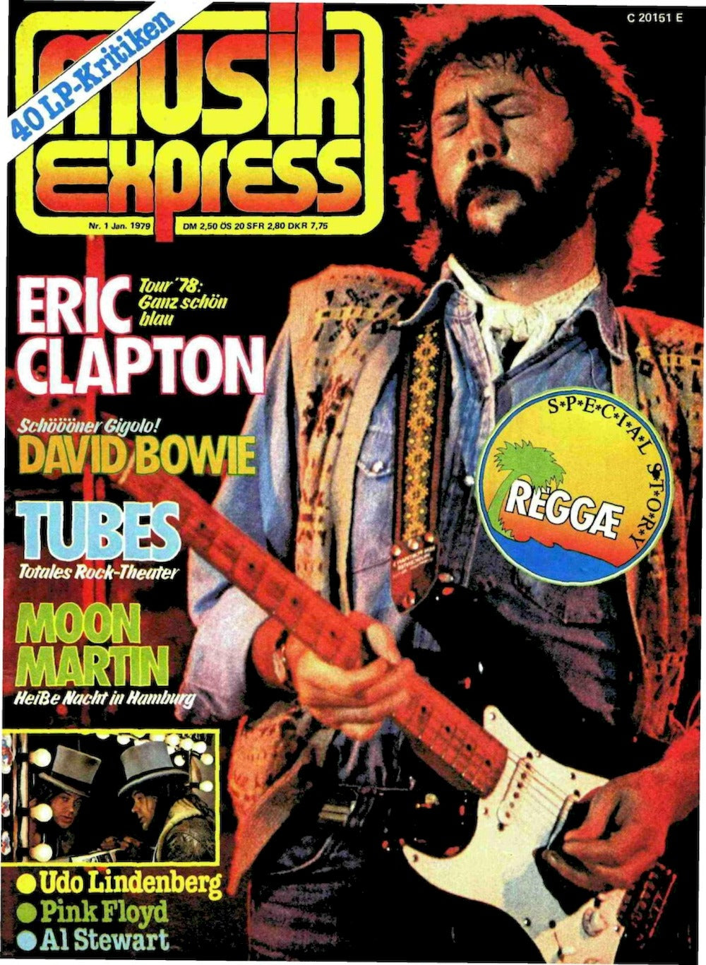 Musikexpress Magazin Deutschland 1979-01 Eric Clapton David Bowie Tubes Moon Martin Udo Lindenberg