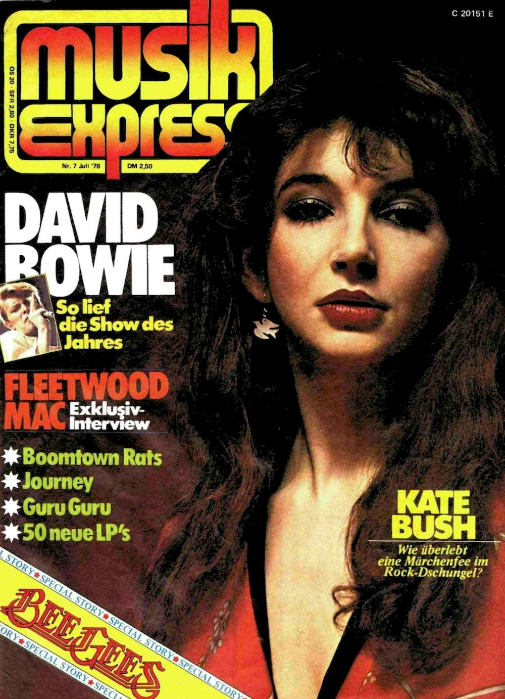 Musikexpress Magazin Deutschland 1978-07 Kate Bush Bee Gees David Bowie Fleetwood Mac