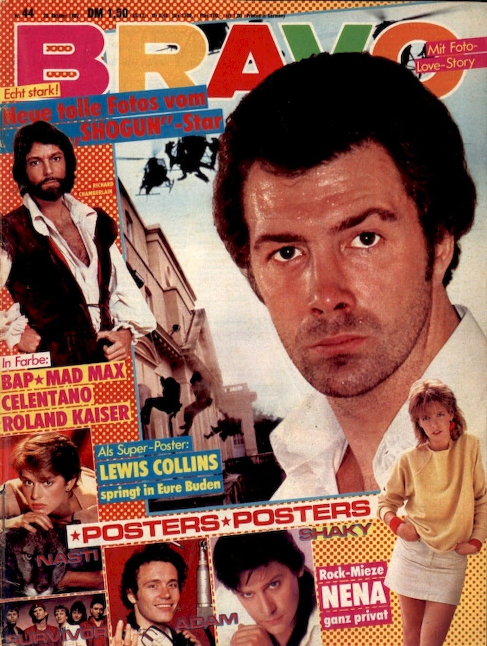 Bravo Magazin Deutschland 1982-44 Lewis Collins Nena Richard Chamberlain Celentano