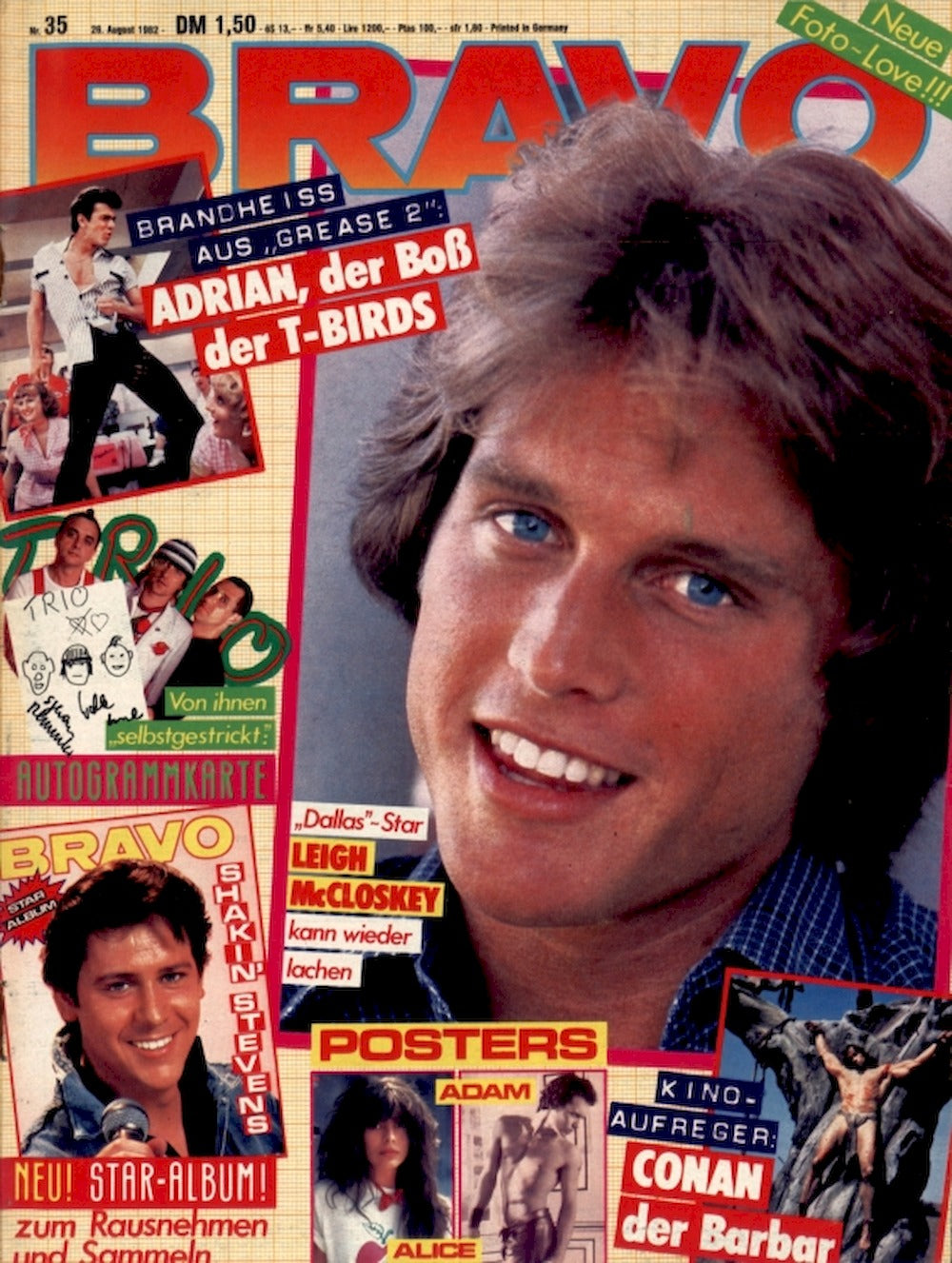 Bravo Magazin Deutschland 1982-35 Leigh McCloskey Adrian Zmed Shakin Stevens Adam Ant Trio