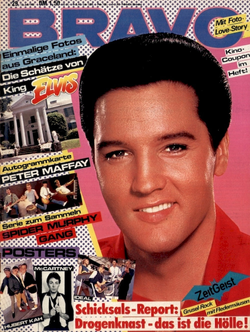 Bravo Magazin Deutschland 1982-29 Elvis Hubert Kah Paul McCartney Peter Maffay Markus
