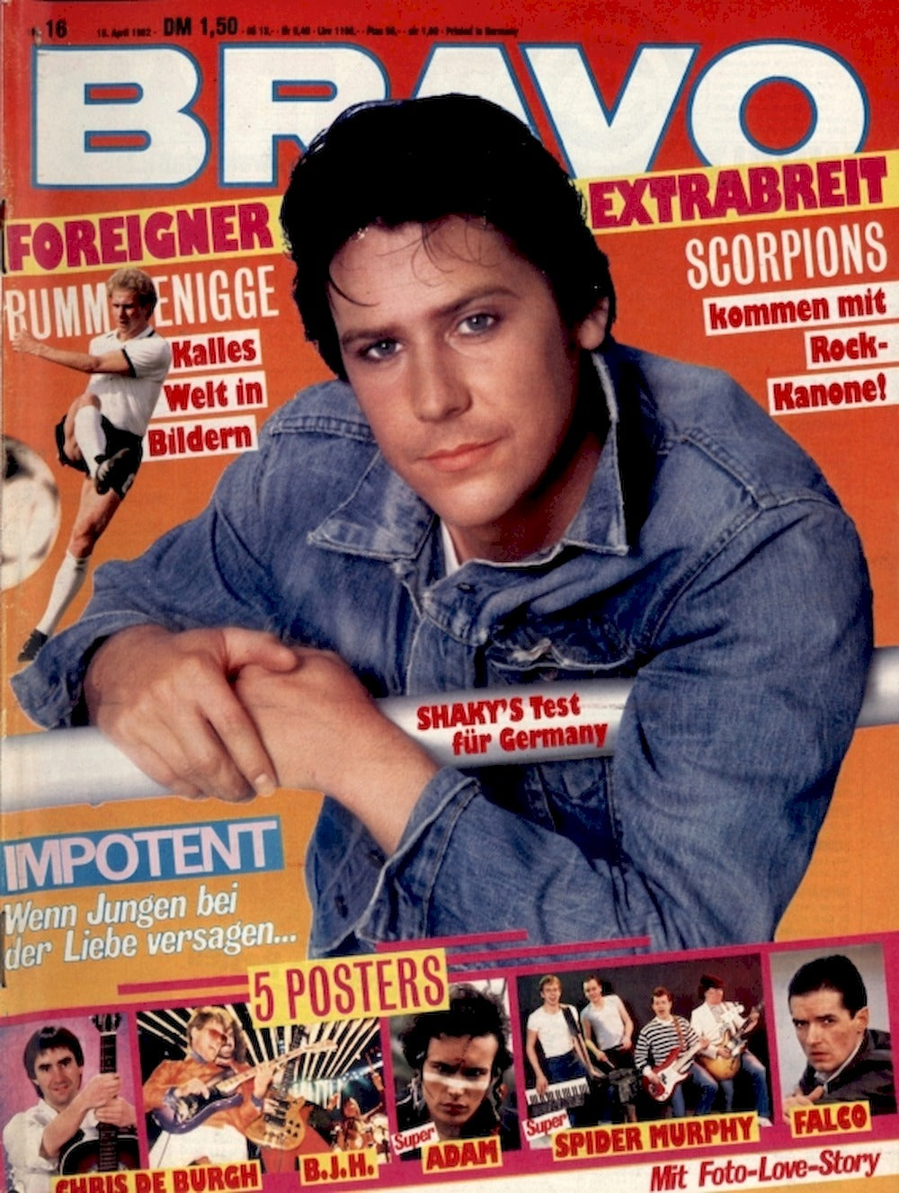 Bravo Magazin Deutschland 1982-16 Shakin Stevens Falco BJH Foreigner Joan Jett