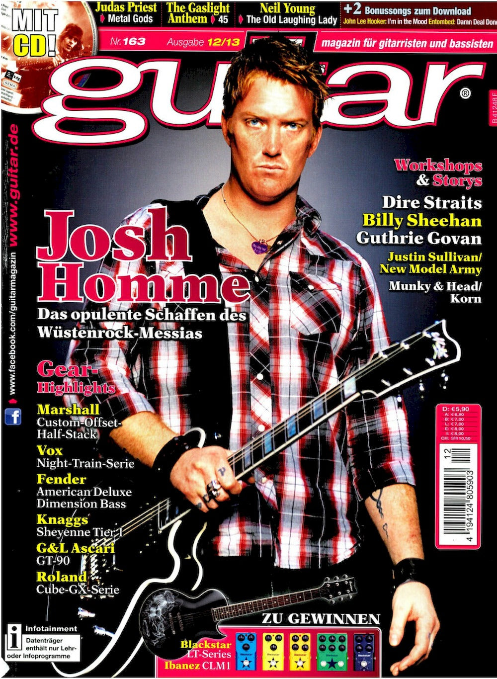 Guitar Tijdschrift Duitsland 2013-12 Josh Homme Dire Straits Billy Sheehan Guthrie Govan Originele uitgave