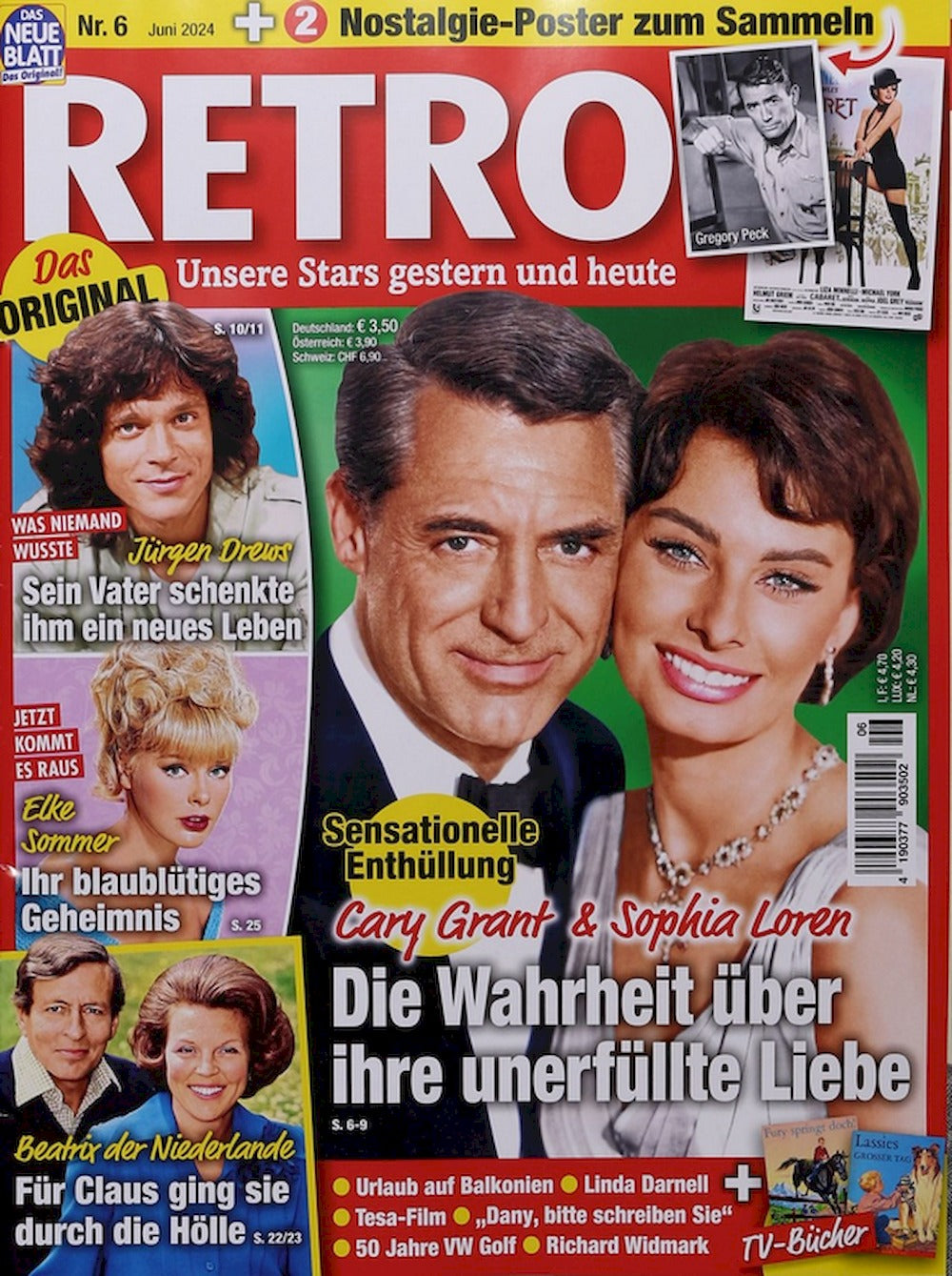 Retro Tijdschrift Duitsland 2024-06 – Cary Grant Sophia Loren Gregory Peck Liza Minelli – Originele uitgave