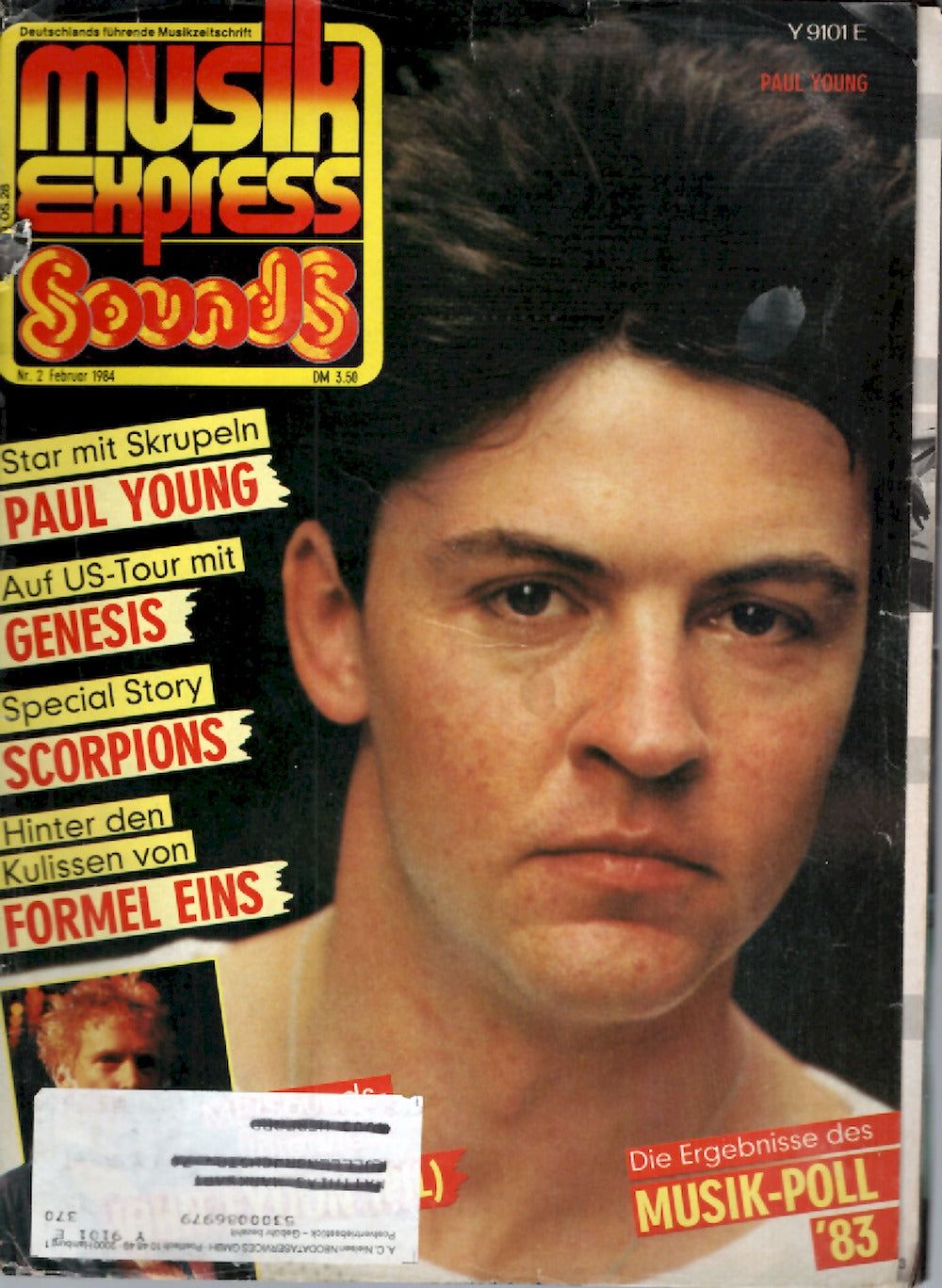 Musikexpress Sounds Revista Alemania 1984-02 Paul Young Genesis Scorpions ACCEPTABLE