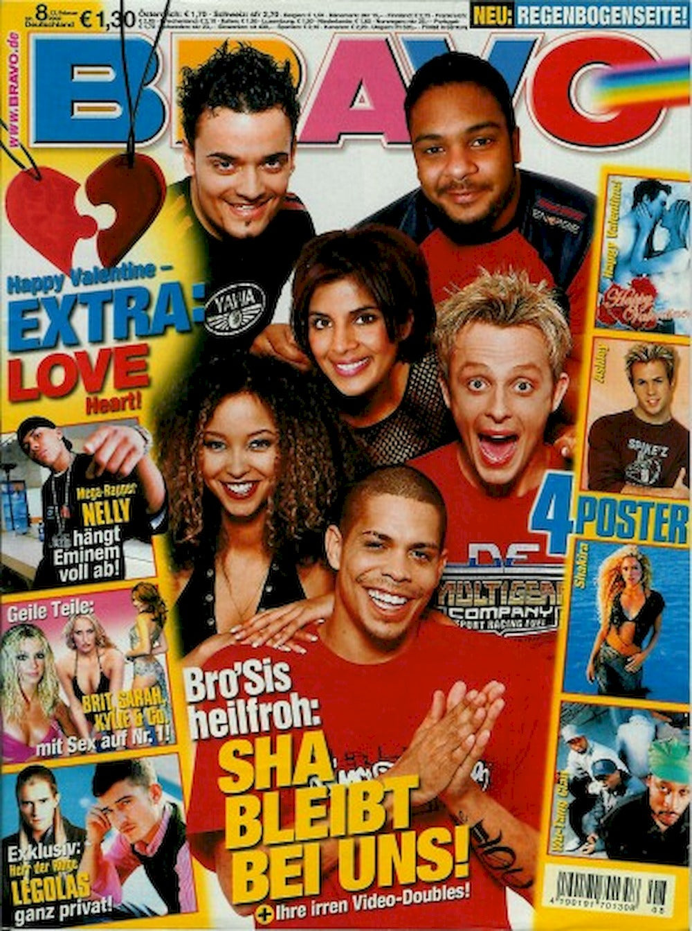 Bravo Magazin Deutschland 2002-08 BroSis Shakira Britney Connor Eminem