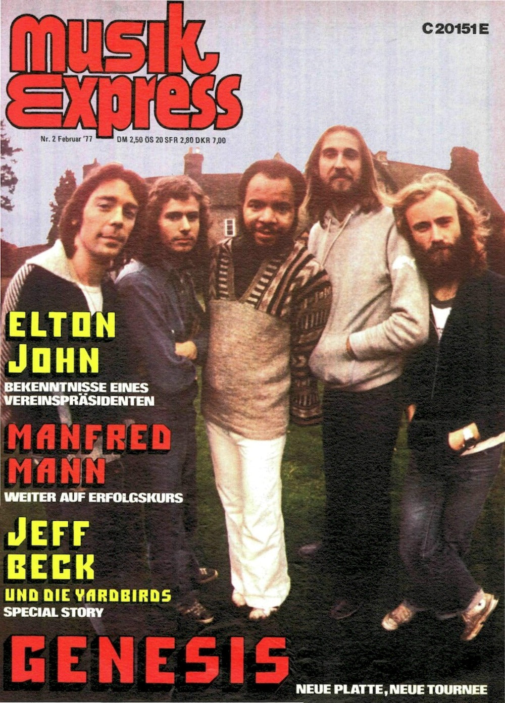 Musikexpress Magazine Germany 1977-02 – Genesis Elton John Jeff Beck Manfred Mann – Original Print Issue