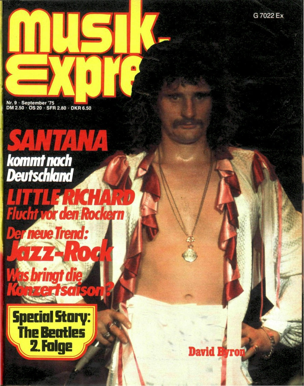 Musikexpress Revista Alemania 1975-09 – David Byron Santana Little Richard The Beatles – Edición original