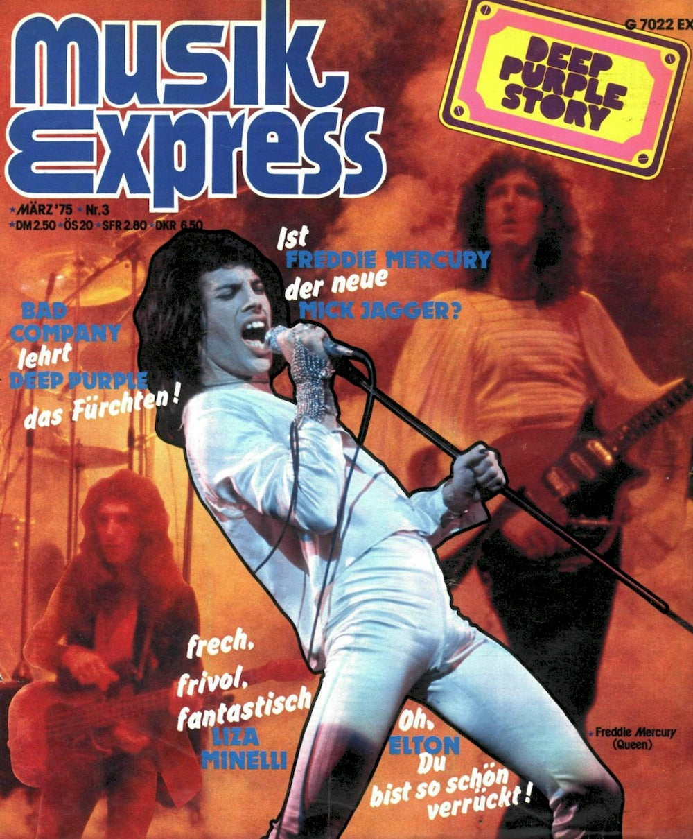 Musikexpress Revista Alemania 1975-03 – Freddie Mercury Led Zeppelin Deep Purple Queen – Edición original