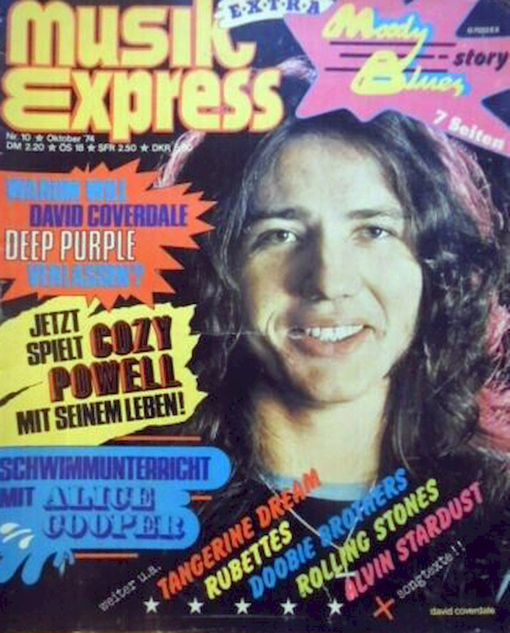 Musikexpress Magazin Deutschland 1974-10 Deep Purple Rolling Stones Moody Blues Alice Cooper