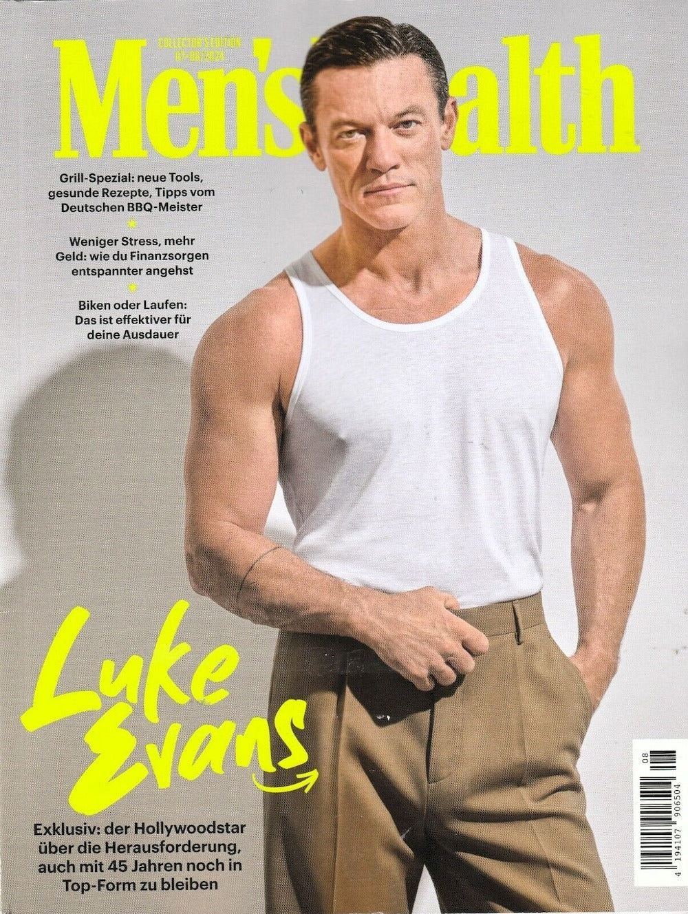 Mens Health Magasin Tyskland 2024-07+08 Luke Evans Edition Originalutgåva