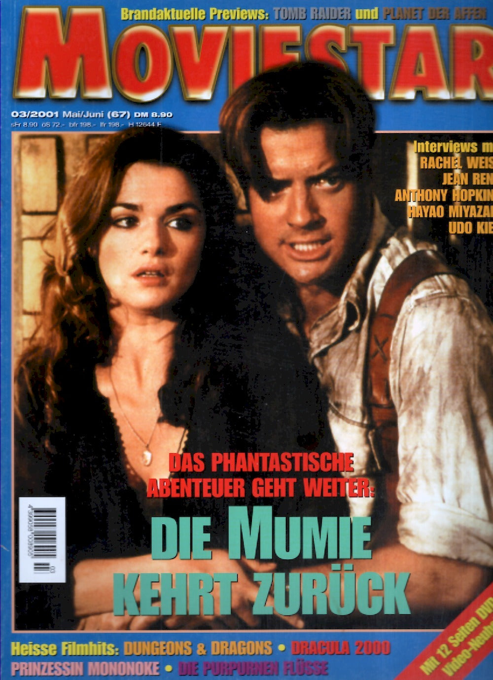 Moviestar Magazin Deutschland 2001 #67 Brendan Fraser Rachel Weisz