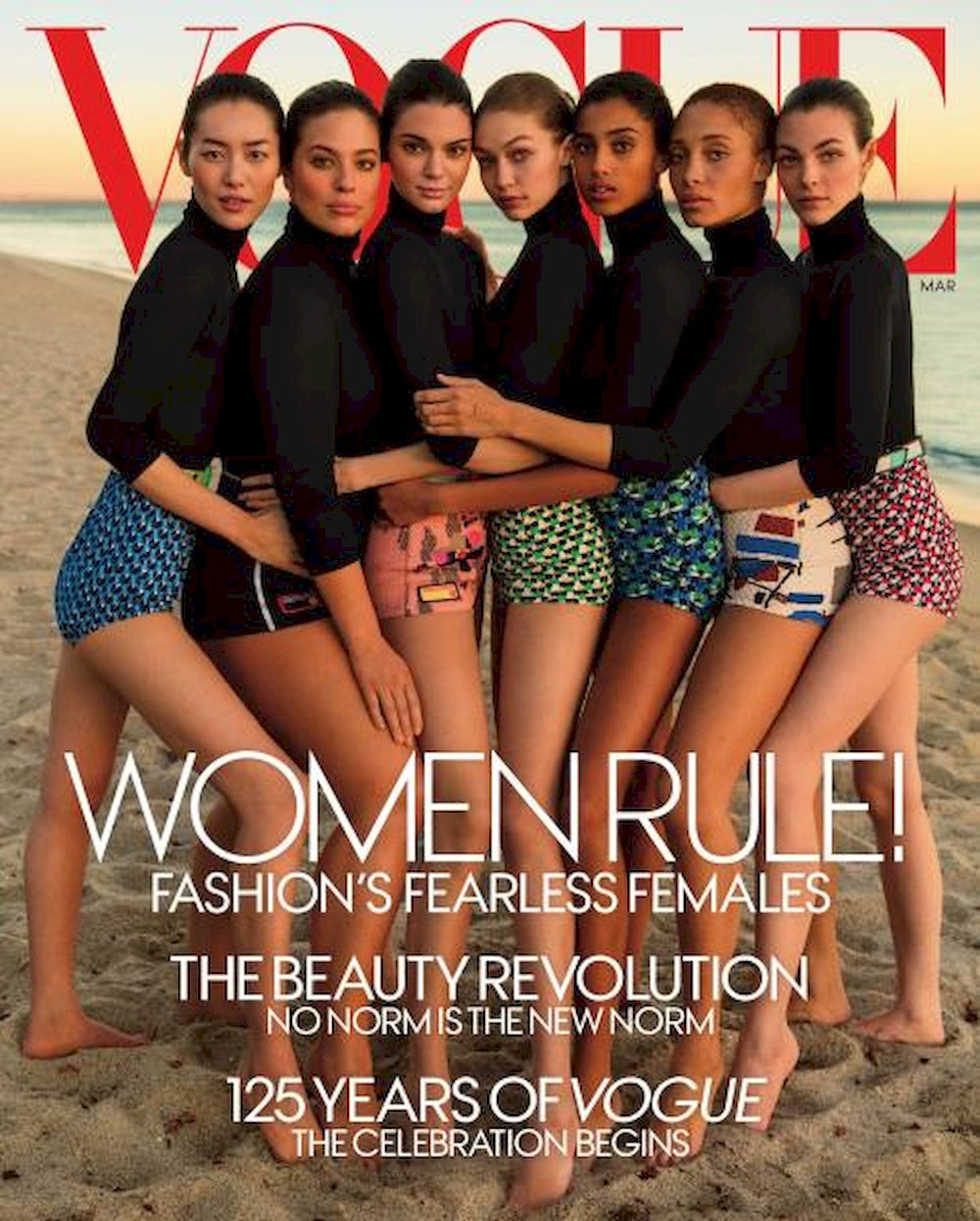 Vogue Magasin USA 2017-03 Ashley Graham Kendall Jenner Gigi Hadid Imaan Hammam Adwoa Aboah Originalutgåva