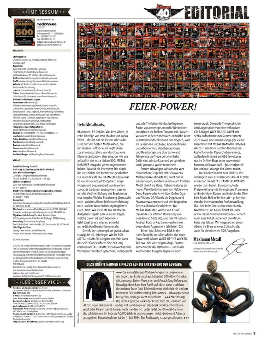 Metal Hammer Magazin Deutschland 2024-07 500 Best Records Michael Kiske Ian Gillan Roger McBride