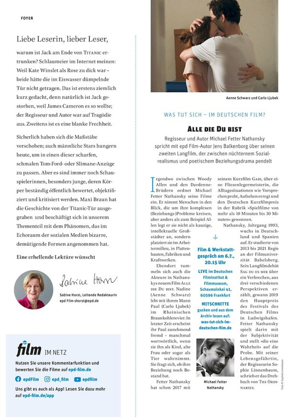EPD Film Magazine Allemagne 2024-07 Kristen Stewart Katy M. O'Brian
