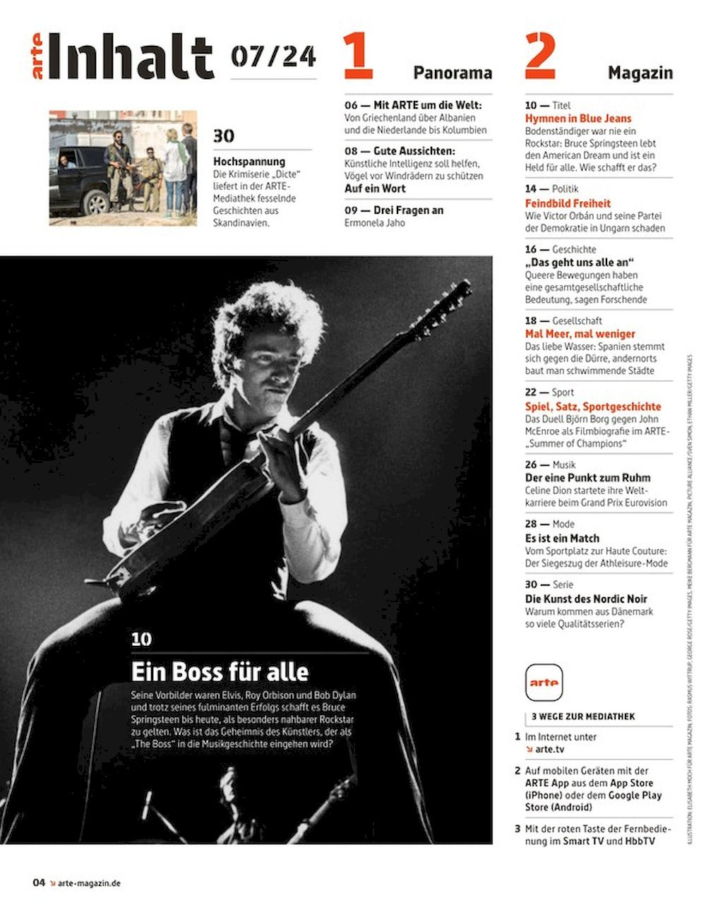 Arte Magazine Allemagne 2024-07 Bruce Springsteen