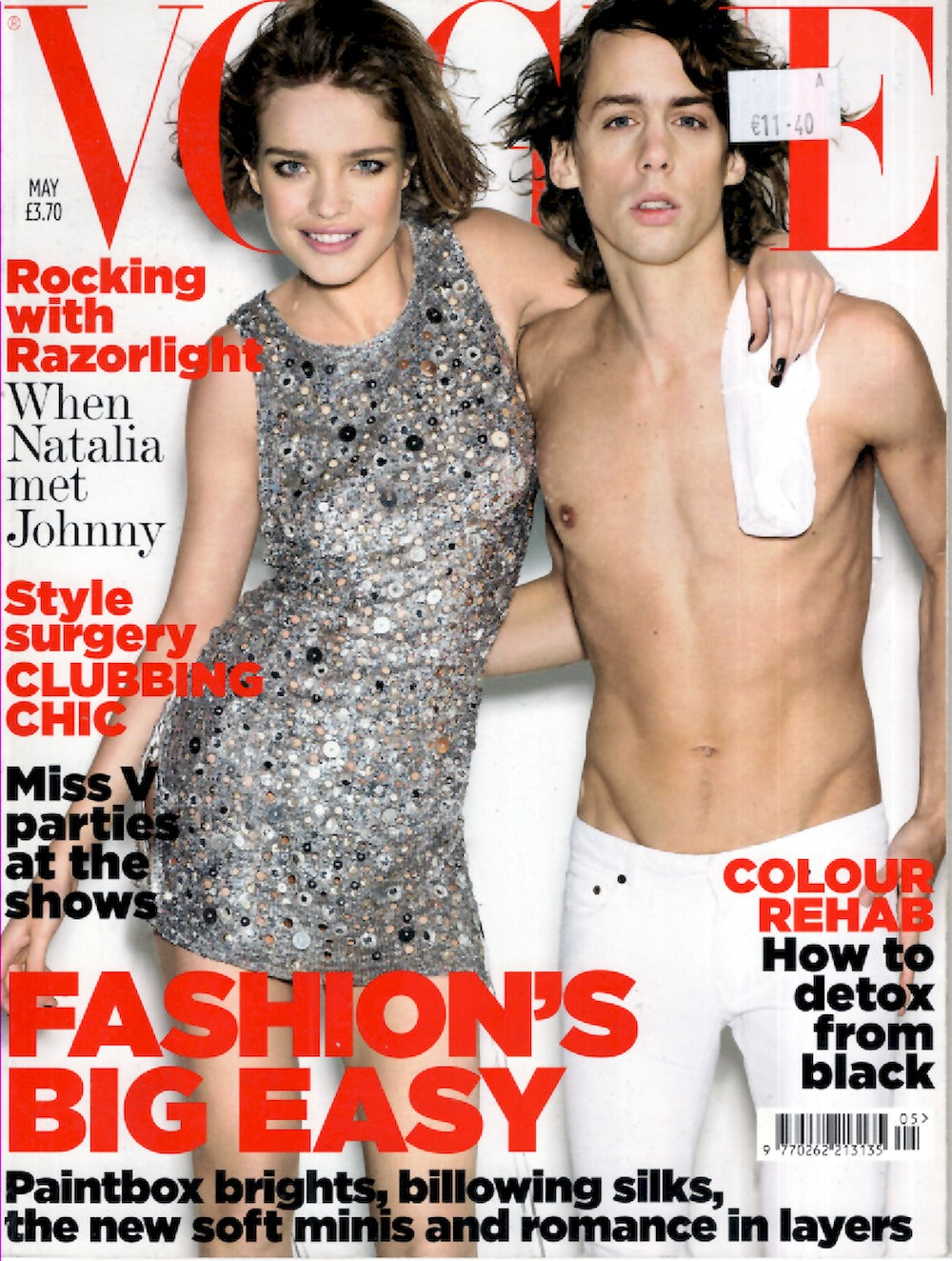 Vogue Magasin UK 2007-05 Natalia Vodianova Johnny Borrell Originalutgåva